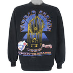 MLB (Jerzees) - World Series Blue Jays VS Braves Crew Neck Sweatshirt 1992 Large Vintage Retro Baseball