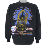 MLB (Jerzees) - World Series Blue Jays VS Braves Crew Neck Sweatshirt 1992 Large Vintage Retro Baseball