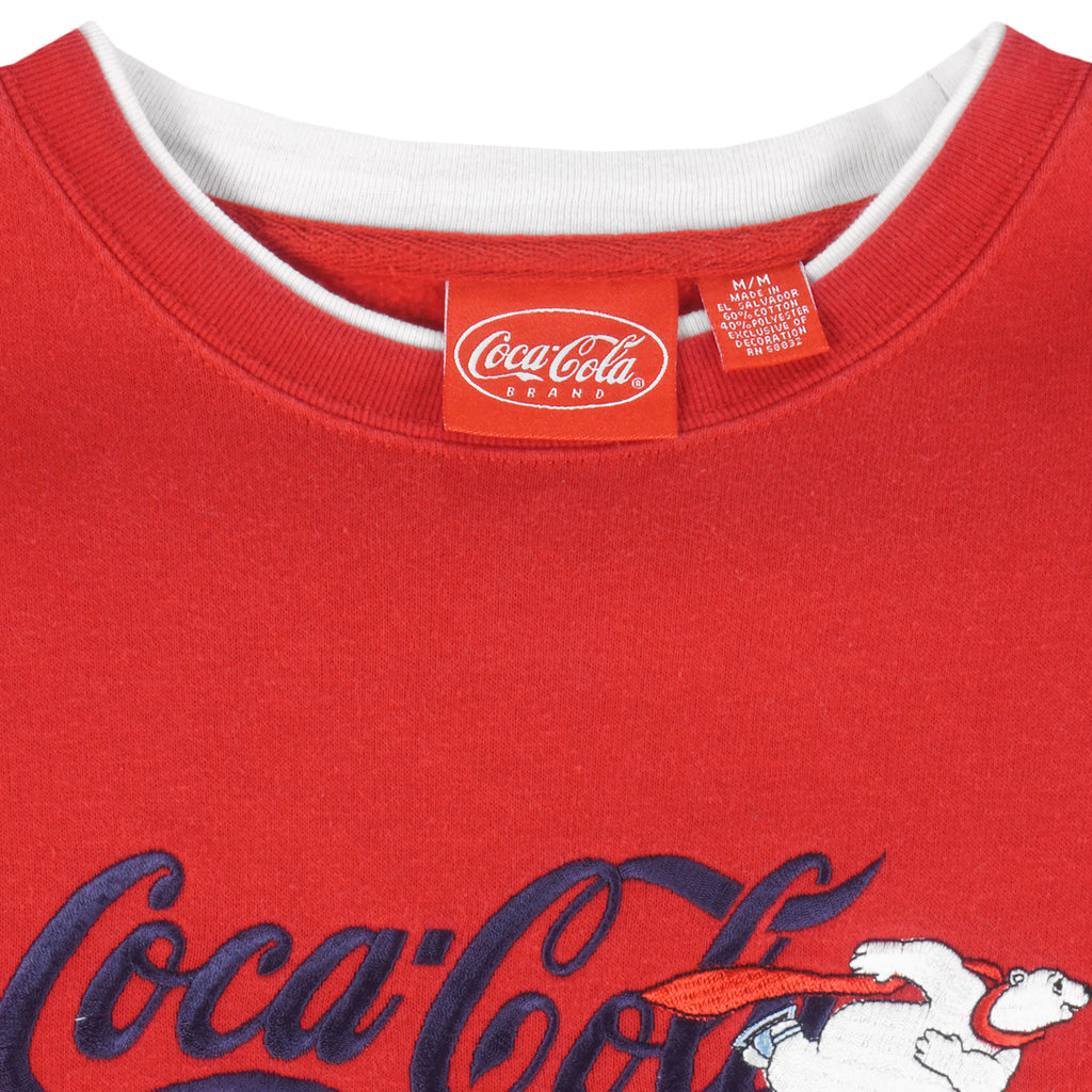 Vintage - Coca-Cola Embroidered Crew Neck Sweatshirt 1990s Small/Medium