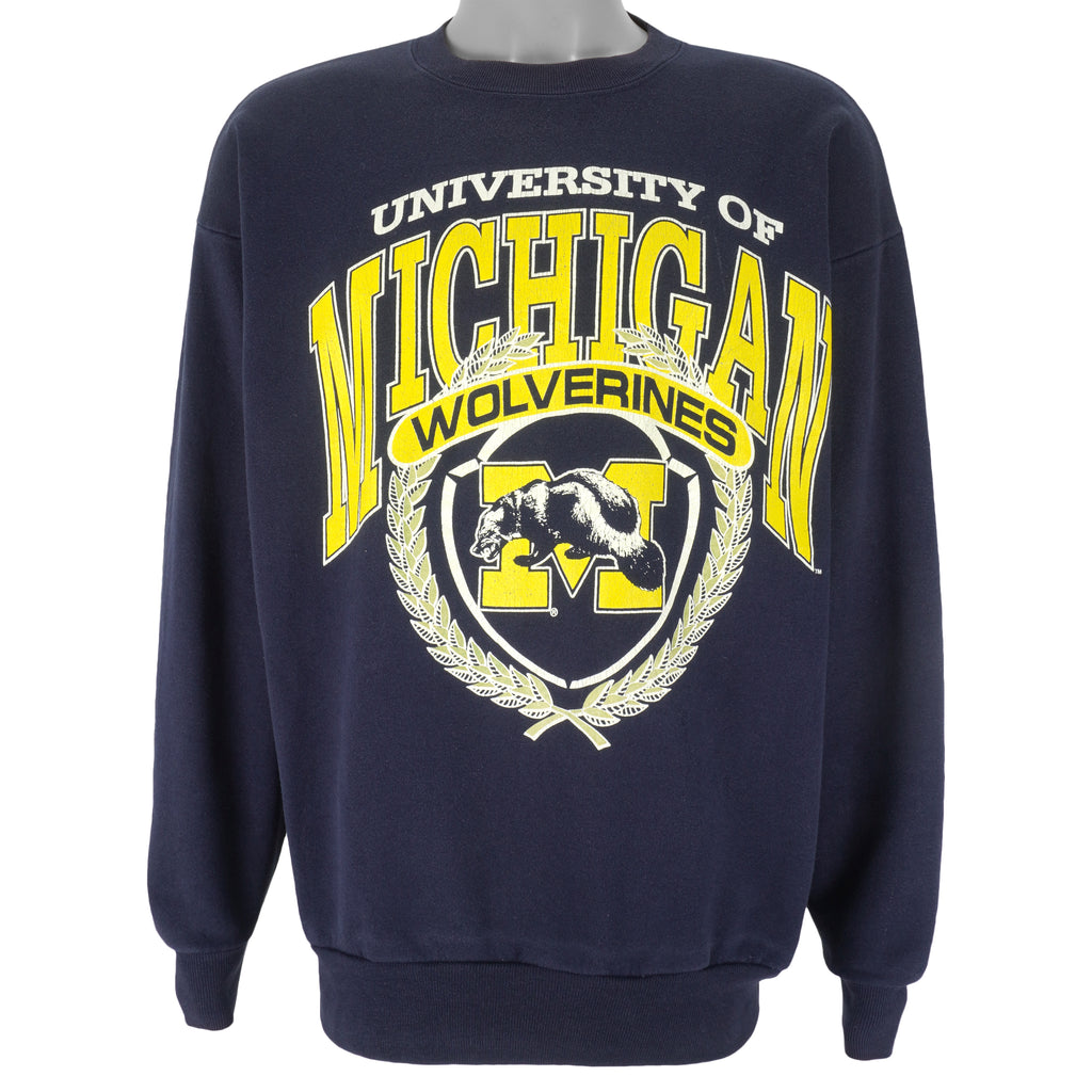 NCAA (SPA) - Michigan Wolverines Crew Neck Sweatshirt 1990s X-Large Vintage Retro Football College