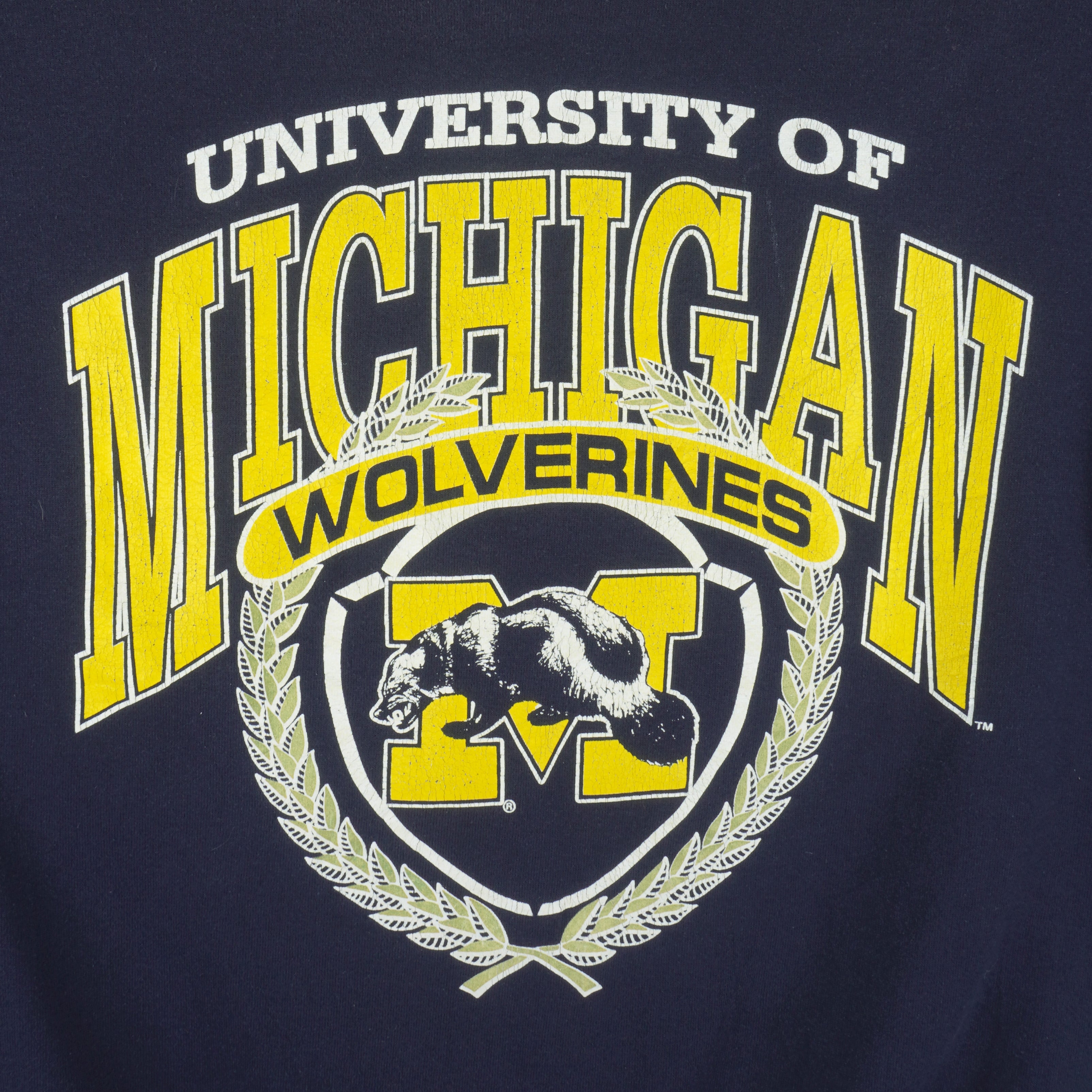 NCAA (SPA) - Michigan Wolverines Crew Neck Sweatshirt 1990s X-Large Vintage Retro Football College
