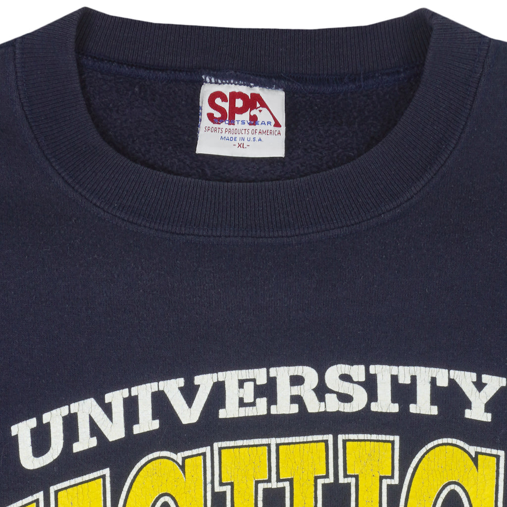 NCAA (SPA) - Michigan Wolverines Crew Neck Sweatshirt 1990s X-Large Vintage Retro Football College