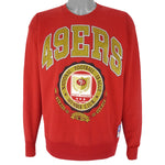 NFL (Nutmeg) - San Francisco 49ers Crew Neck Sweatshirt 1990s Large Vintage Retro Football
