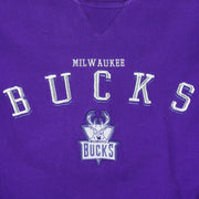 NBA (Lee) - Milwaukee Bucks Embroidered Sweatshirt 1990s X-Large Vintage Retro Basketball