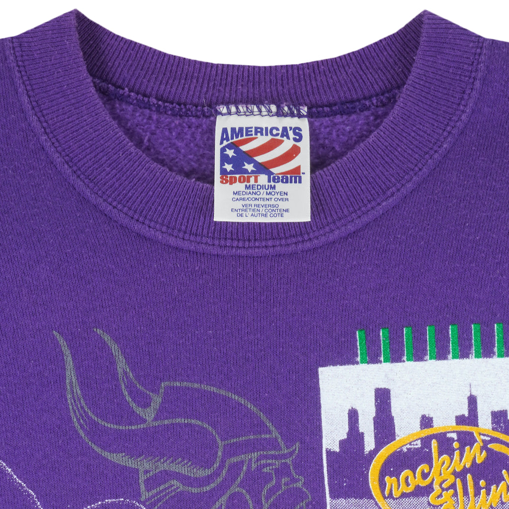 NFL (America's Sport Team) - Vikings 25th Anniversary Monday Night Football Sweatshirt 1994 Medium Vintage Retro Football