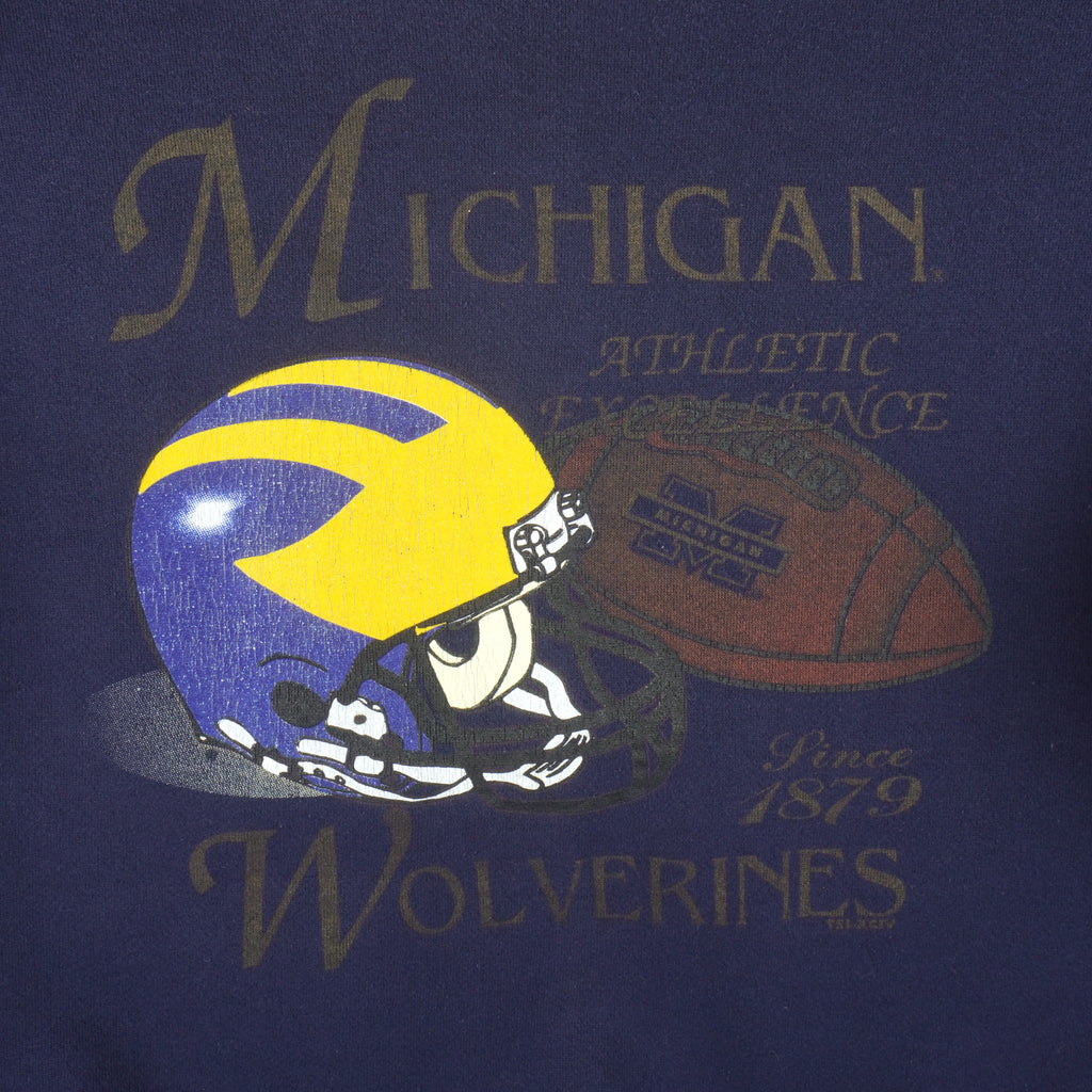 NCAA (Tultex) - Michigan Wolverines Crew Neck Sweatshirt 1990s X-Large Vintage Retro Football College