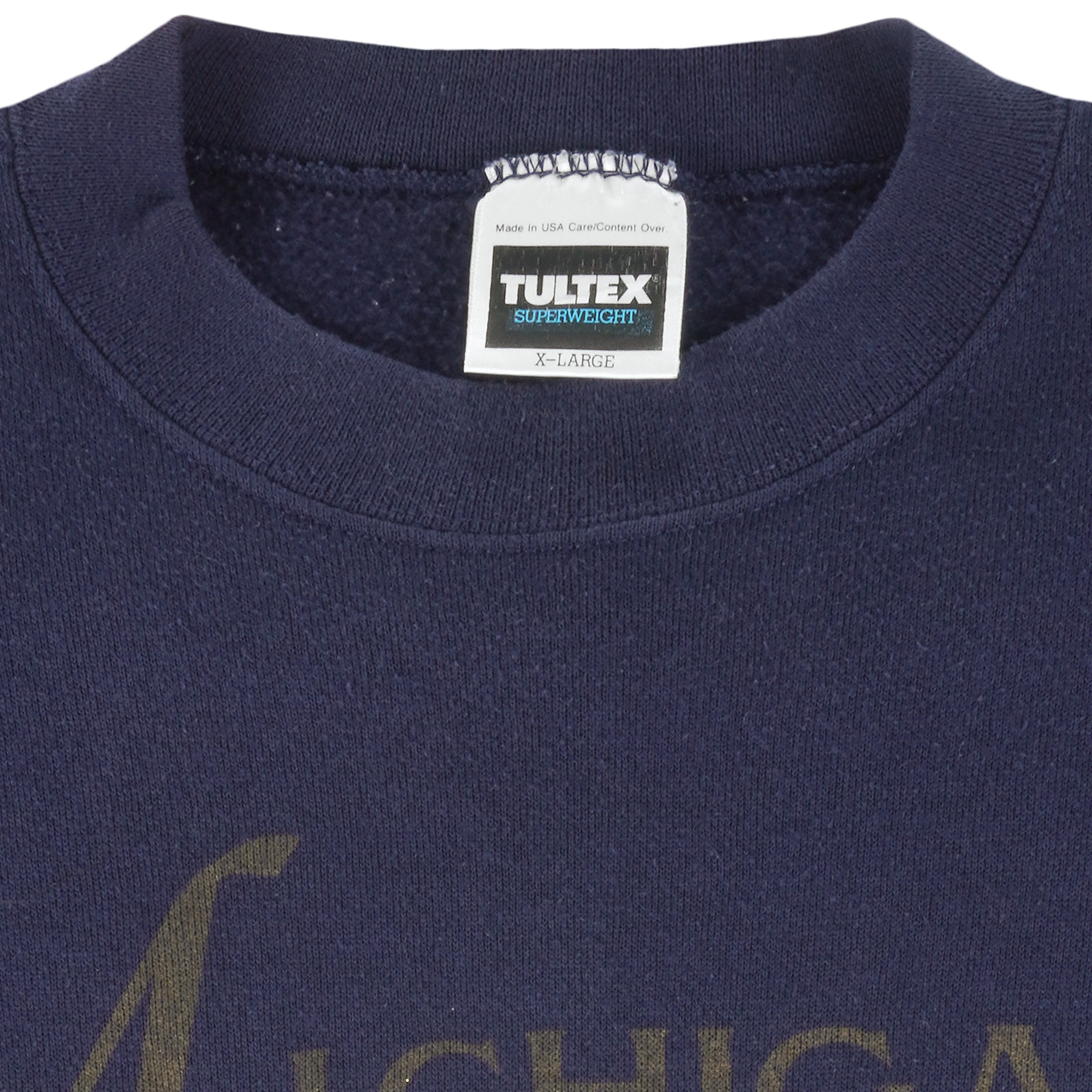 NCAA (Tultex) - Michigan Wolverines Crew Neck Sweatshirt 1990s X-Large Vintage Retro Football College