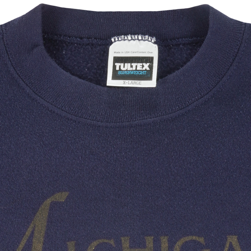 NCAA (Tultex) - Michigan Wolverines Crew Neck Sweatshirt 1990s X-Large Vintage Retro Football College