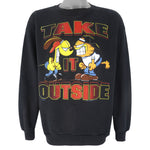 Vintage - Garfield & Odie Take It Outside Crew Neck Sweatshirt 1990s Large