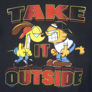 Vintage - Garfield & Odie Take It Outside Crew Neck Sweatshirt 1990s Medium Vintage retro