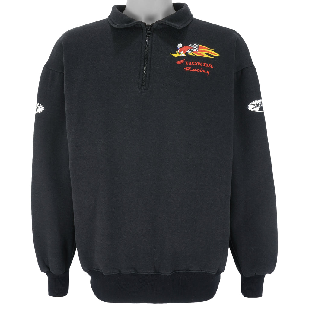 Vintage - Honda Racing 1/4 Zip Sweatshirt 1990s Medium Vintage retro