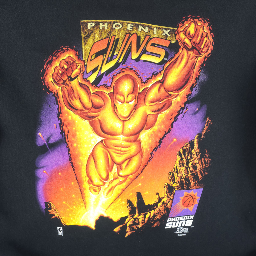 NBA (Salem) - Phoenix Suns Flame Superhero Crew Neck Sweatshirt 1990s X-Large Vintage Retro Basketball