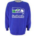 NFL (Nutmeg) - Seattle Seahawks Embroidered Crew Neck Sweatshirt 1990s X-Large Vintage Retro Football