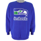 NFL (Nutmeg) - Seattle Seahawks Embroidered Crew Neck Sweatshirt 1990s X-Large Vintage Retro Football