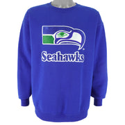 NFL (Nutmeg) - Seattle Seahawks Embroidered Crew Neck Sweatshirt 1990s X-Large Vintage Retro Football