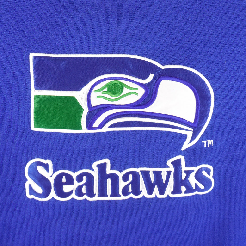 NFL (Nutmeg) - Seattle Seahawks Embroidered Crew Neck Sweatshirt 1990s X-Large Vintage Retro Football
