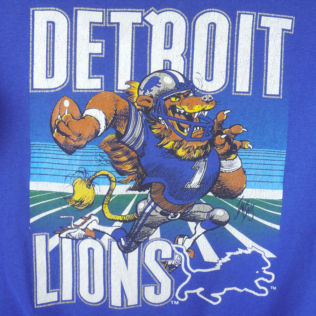 NFL (Nutmeg) - Detroit Lions Crew Neck Sweatshirt 1990s X-Large Vintage Retro Football
