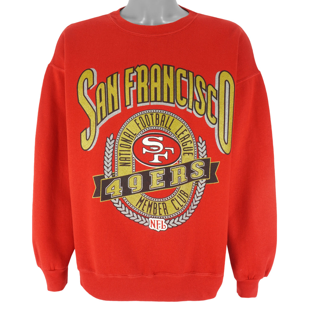NFL (Nutmeg) - San Francisco 49ers Crew Neck Sweatshirt 1990s Large Vintage Retro Football