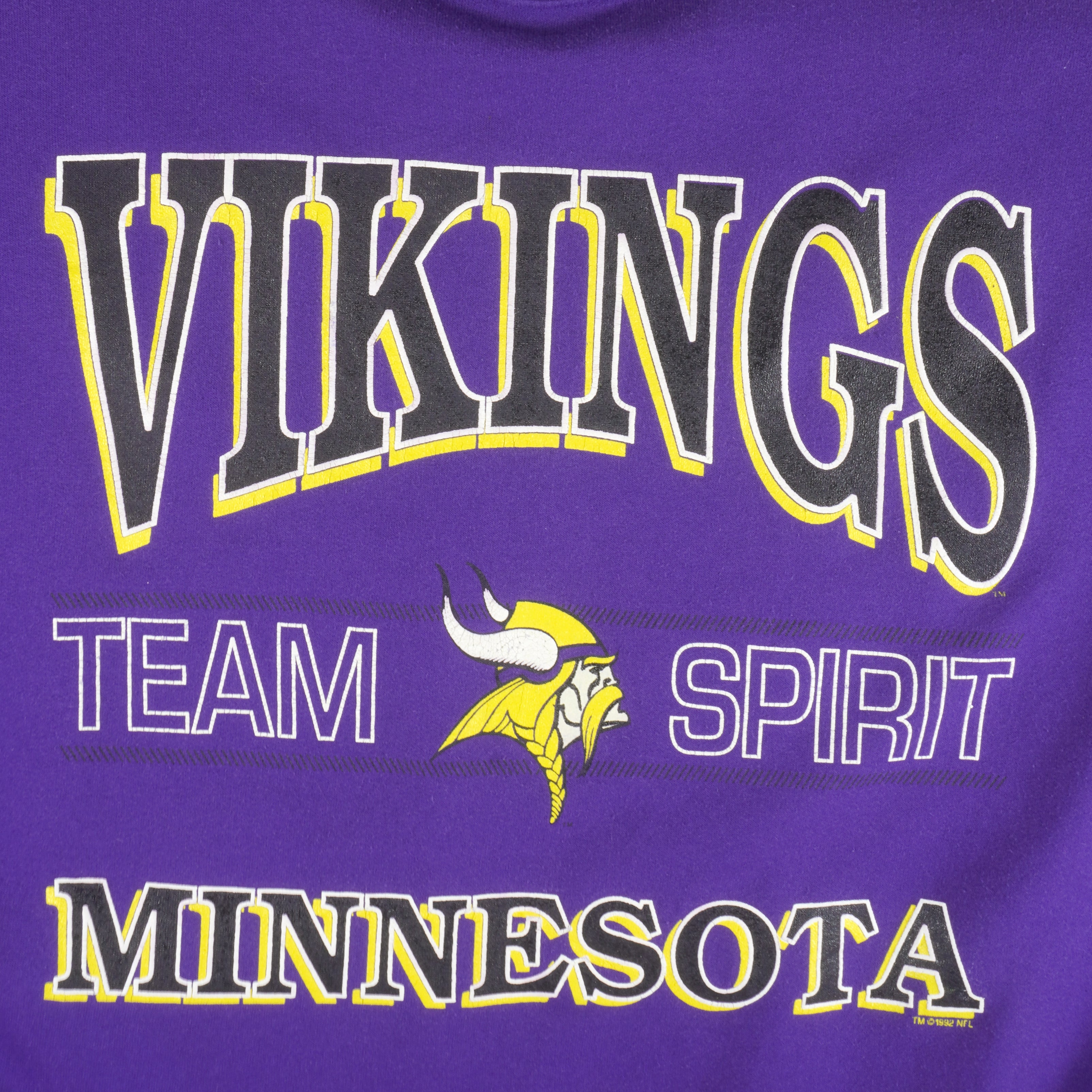 NFL (Cliff Angel) - Minnesota Vikings Team Spirit Sweatshirt 1992 Large Vintage Retro Football