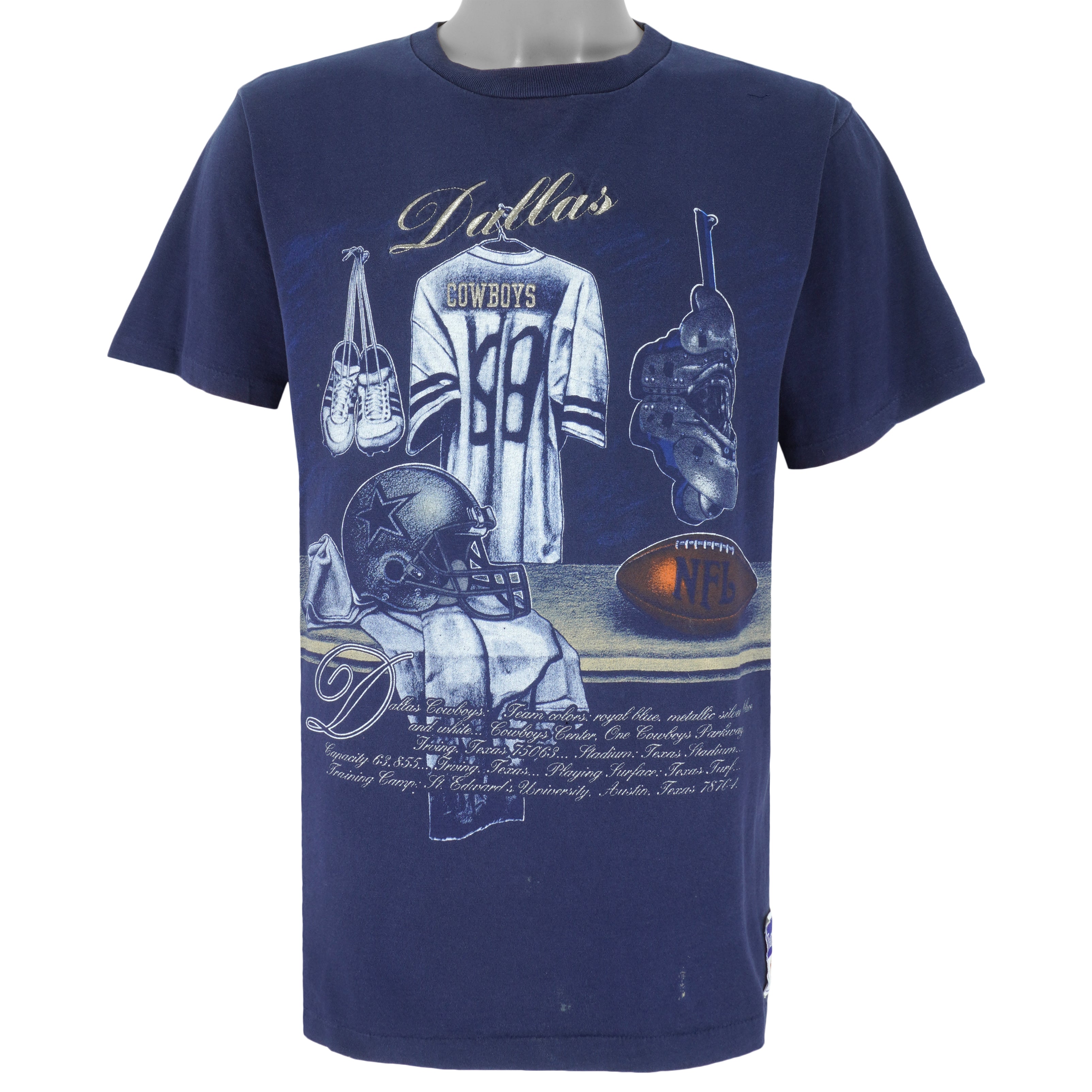 NFL (Nutmeg) - Dallas Cowboys Locker Room T-Shirt 1990s Large Vintage Retro Football