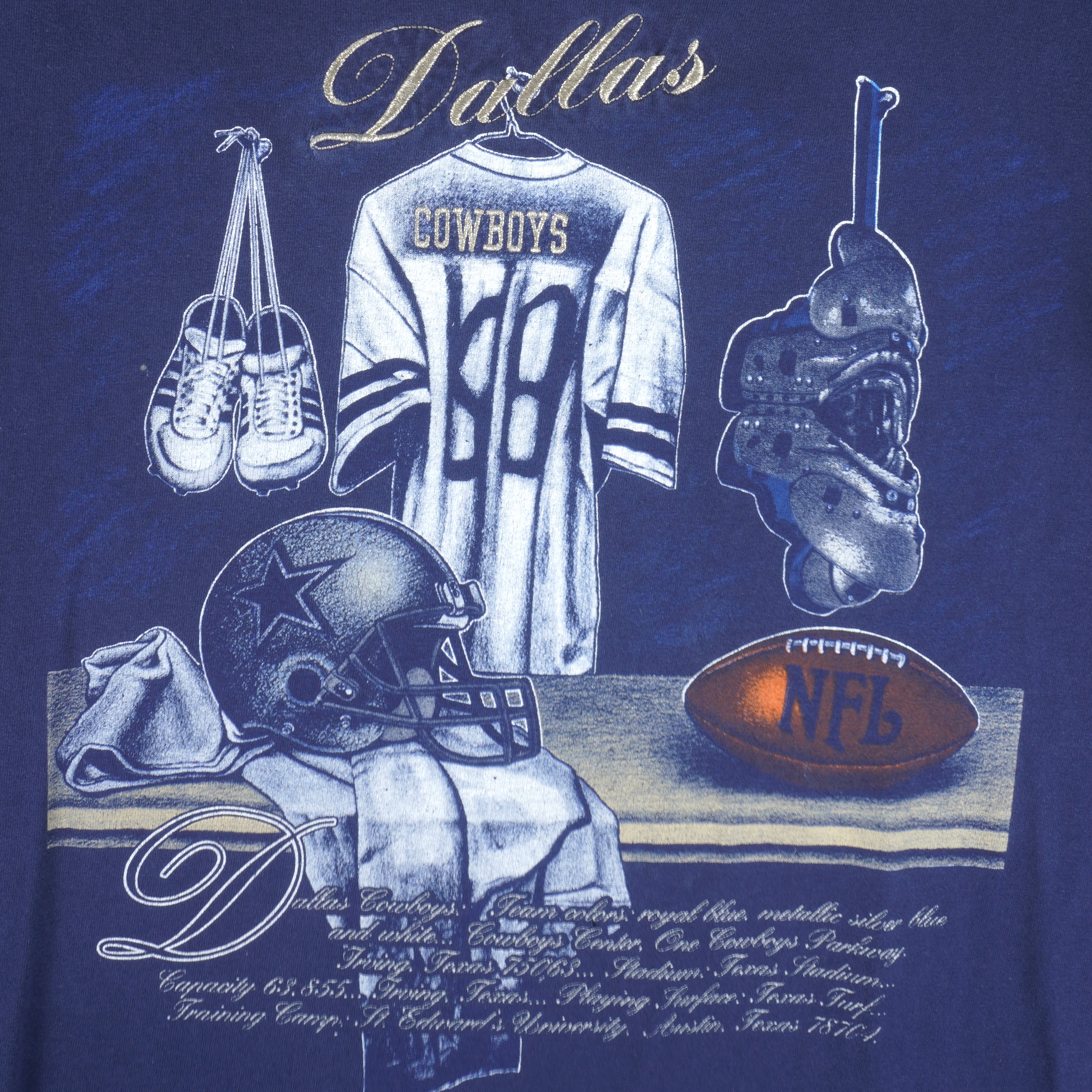 NFL (Nutmeg) - Dallas Cowboys Locker Room T-Shirt 1990s Large Vintage Retro Football