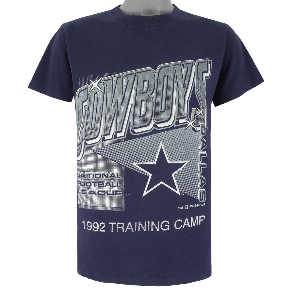 NFL (Logo 7) - Dallas Cowboys Training Camp T-Shirt 1992 Medium Vintage Retro Football