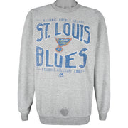 NHL (Majestic) - St. Louis Blues Crew Neck Sweatshirt 1990s Medium Vintage Retro Hockey