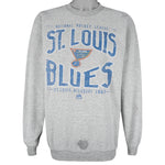 NHL (Majestic) - St. Louis Blues Crew Neck Sweatshirt 1990s Medium
