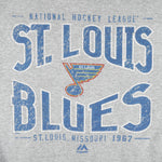 NHL (Majestic) - St. Louis Blues Crew Neck Sweatshirt 1990s Medium Vintage Retro Hockey