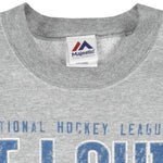 NHL (Majestic) - St. Louis Blues Crew Neck Sweatshirt 1990s Medium Vintage Retro Hockey