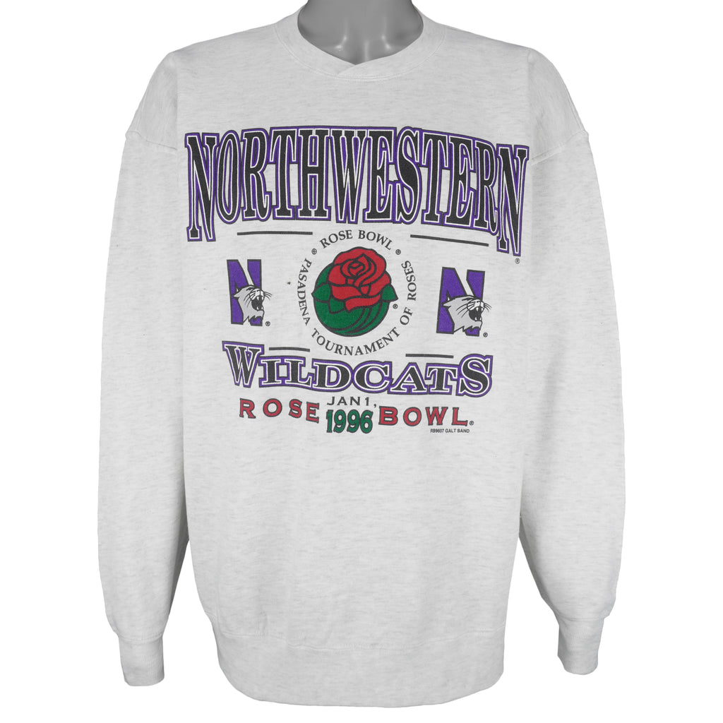 NCAA (Galt Sand) - Northwestern Wildcats Rose Bowl Crew Neck Sweatshirt 1996 X-Large Vintage Retro Football College