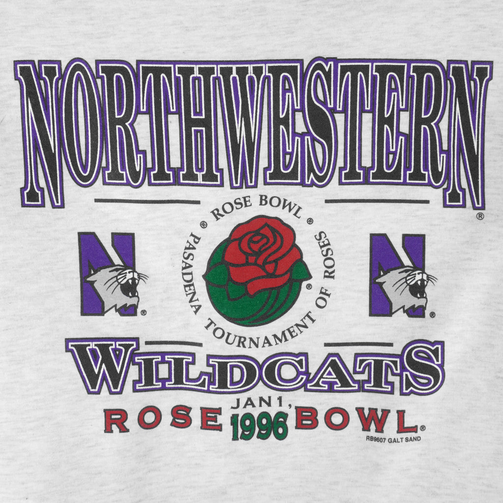 NCAA (Galt Sand) - Northwestern Wildcats Rose Bowl Crew Neck Sweatshirt 1996 X-Large Vintage Retro Football College