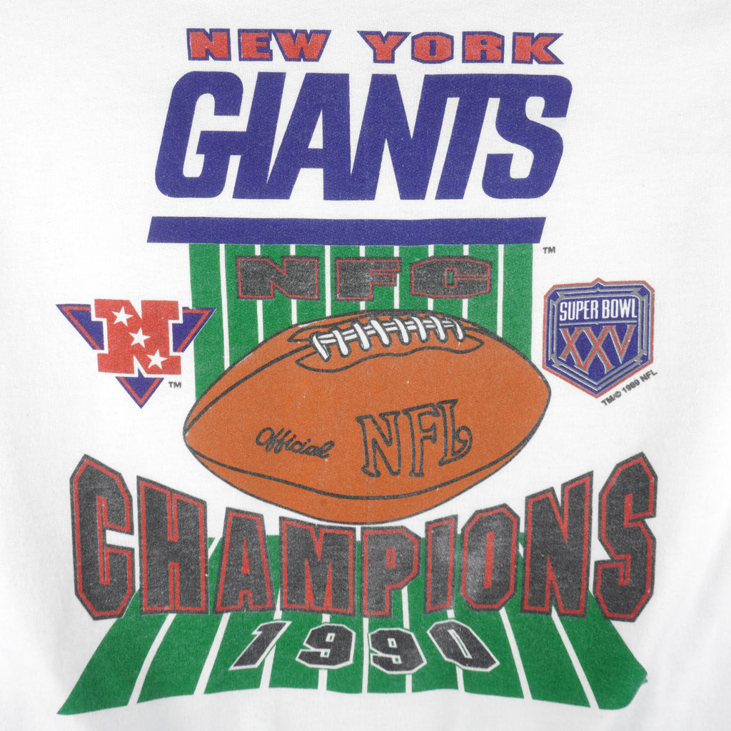 NFL (Garan Inc) - New York Giants NFC Champs Sweatshirt 1989 Large Vintage Retro Football