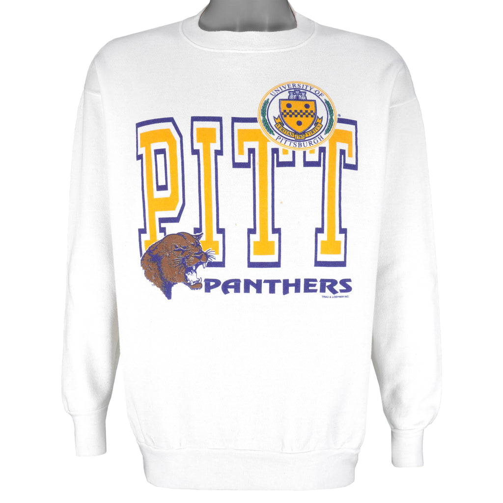 NCAA (Volunteer) - Pittsburgh Panthers Crew Neck Sweatshirt 1990s Large Vintage Retro Football College