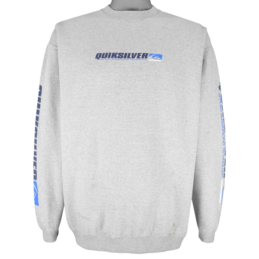 Vintage - Quicksilver Applied Boarding Technology Crew Neck Sweatshirt 1990s Large Vintage Retro