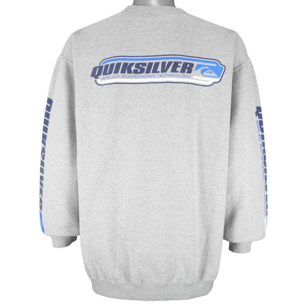 Vintage - Quicksilver Applied Borading Technology Crew Neck Sweatshirt 1990s Large Vintage Retro
