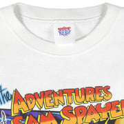 Vintage (Hero) - Garfield The Adventures of Sam Spayed Crew Neck Sweatshirt 1990s Large Vintage Retro