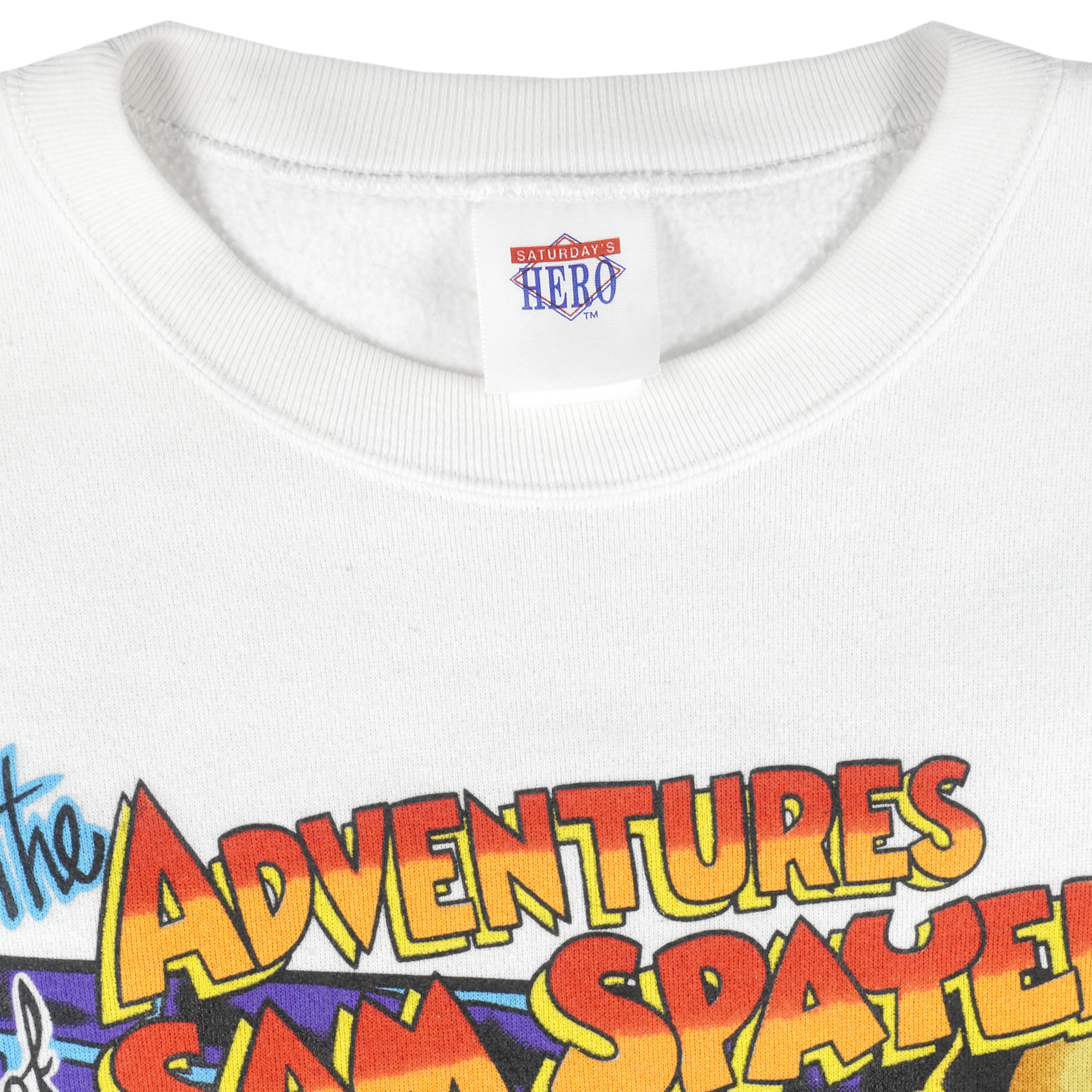 Vintage (Hero) - Garfield The Adventures of Sam Spayed Crew Neck Sweatshirt 1990s Large Vintage Retro