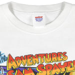 Vintage (Hero) - Garfield The Adventures of Sam Spayed Crew Neck Sweatshirt 1990s Large Vintage Retro