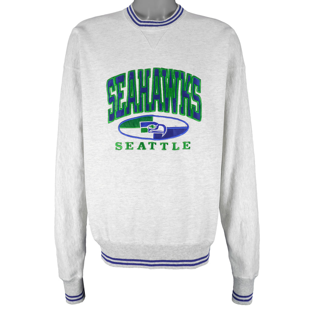 NFL (Legends) - Seattle Seahawks Embroidered Crew Neck Sweatshirt 1990s Large Vintage Retro Football