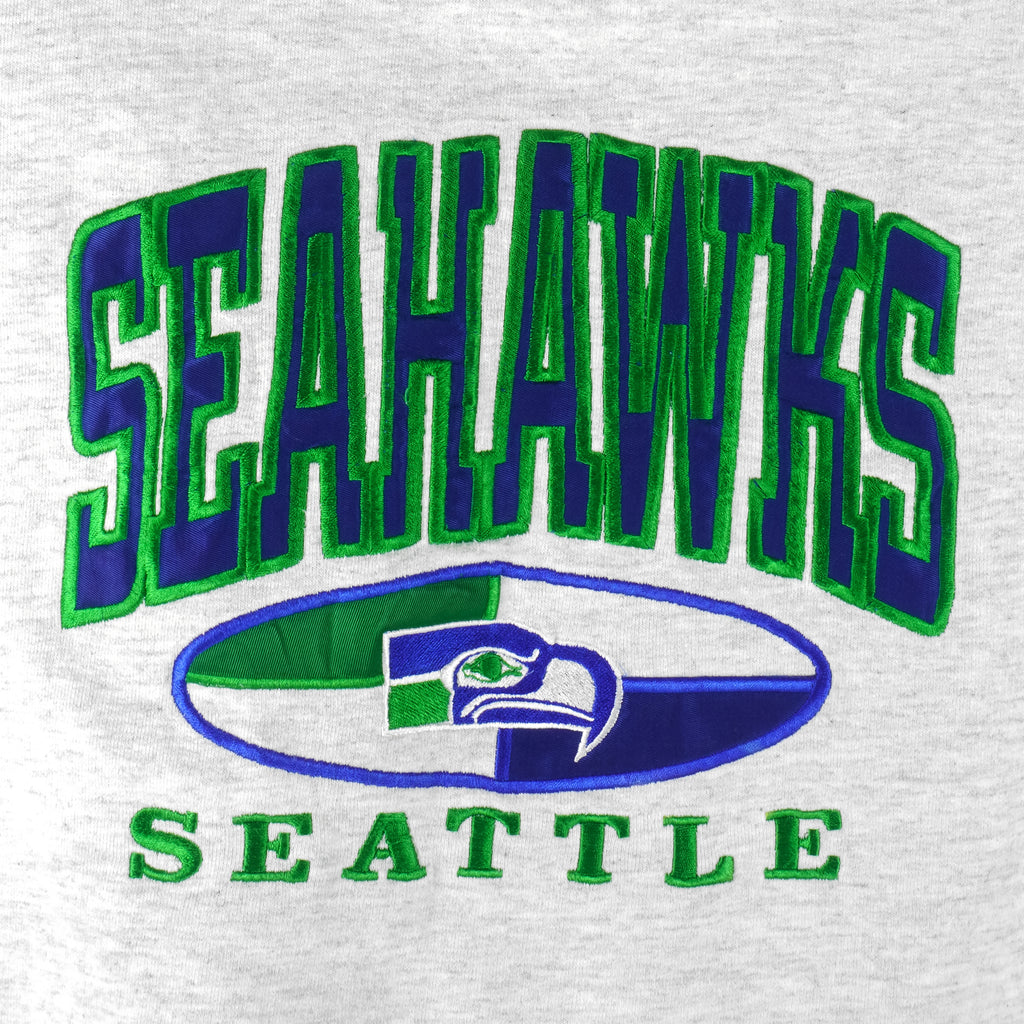 NFL (Legends) - Seattle Seahawks Embroidered Crew Neck Sweatshirt 1990s Large Vintage Retro Football