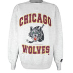 Starter - Chicago Wolves Embroidered Crew Neck Sweatshirt 1994 Large Vintage Retro Hockey