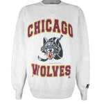 Starter - Chicago Wolves Embroidered Crew Neck Sweatshirt 1994 Large Vintage Retro Hockey
