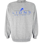 NFL (Logo Athletic) - Detroit Lions Embroidered Crew Neck Sweatshirt 1990s Large