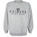 NFL (Logo Athletic) - Oakland Raiders Embroidered Crew Neck Sweatshirt 1990s Large Vintage Retro Football