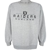 NFL (Logo Athletic) - Oakland Raiders Embroidered Crew Neck Sweatshirt 1990s Large Vintage Retro Football