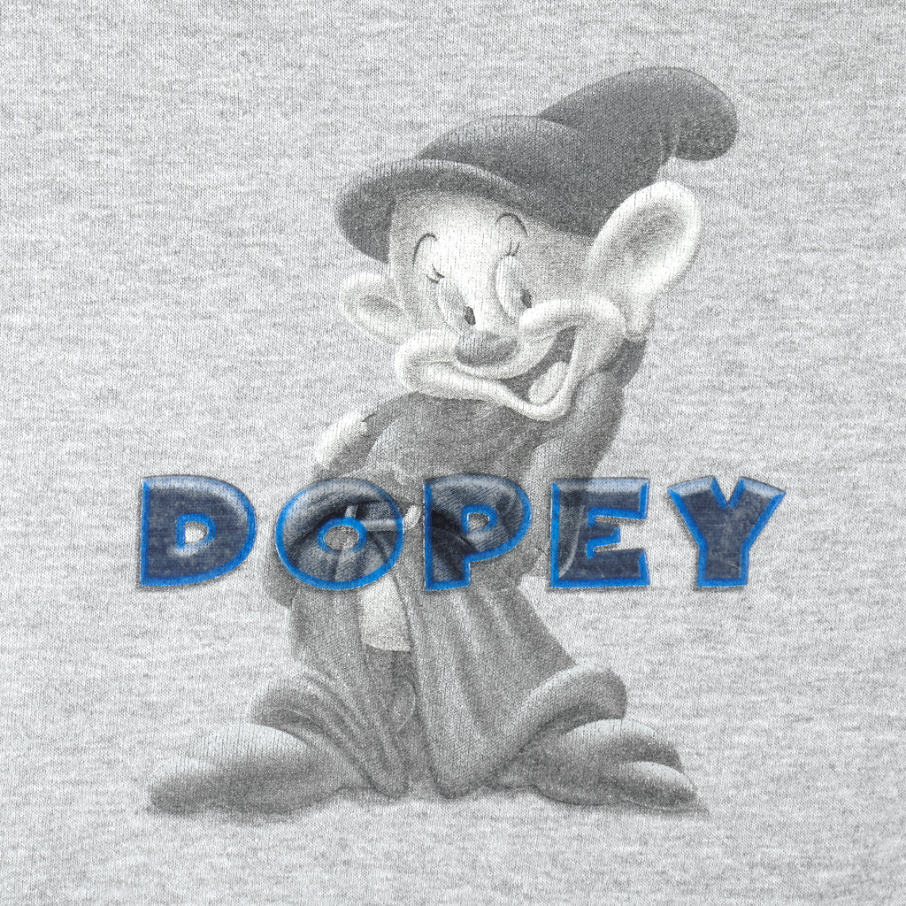 Disney - Grey Dopey Crew Neck Sweatshirt 1990s Large Vintage Retro