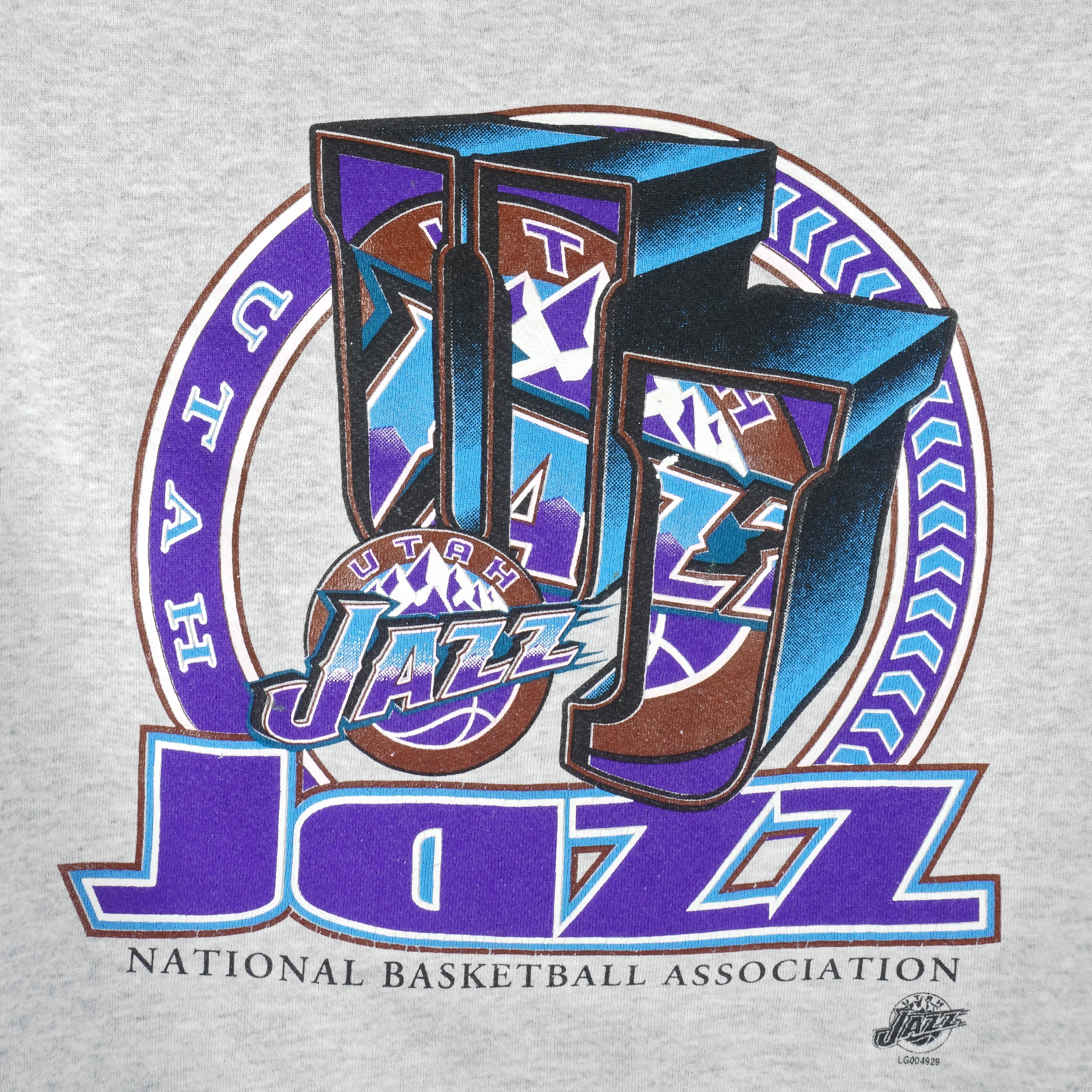 NBA (High Cotton) - Utah Jazz Big Logo Crew Neck Sweatshirt 1990s X-Large Vintage Retro Basketball