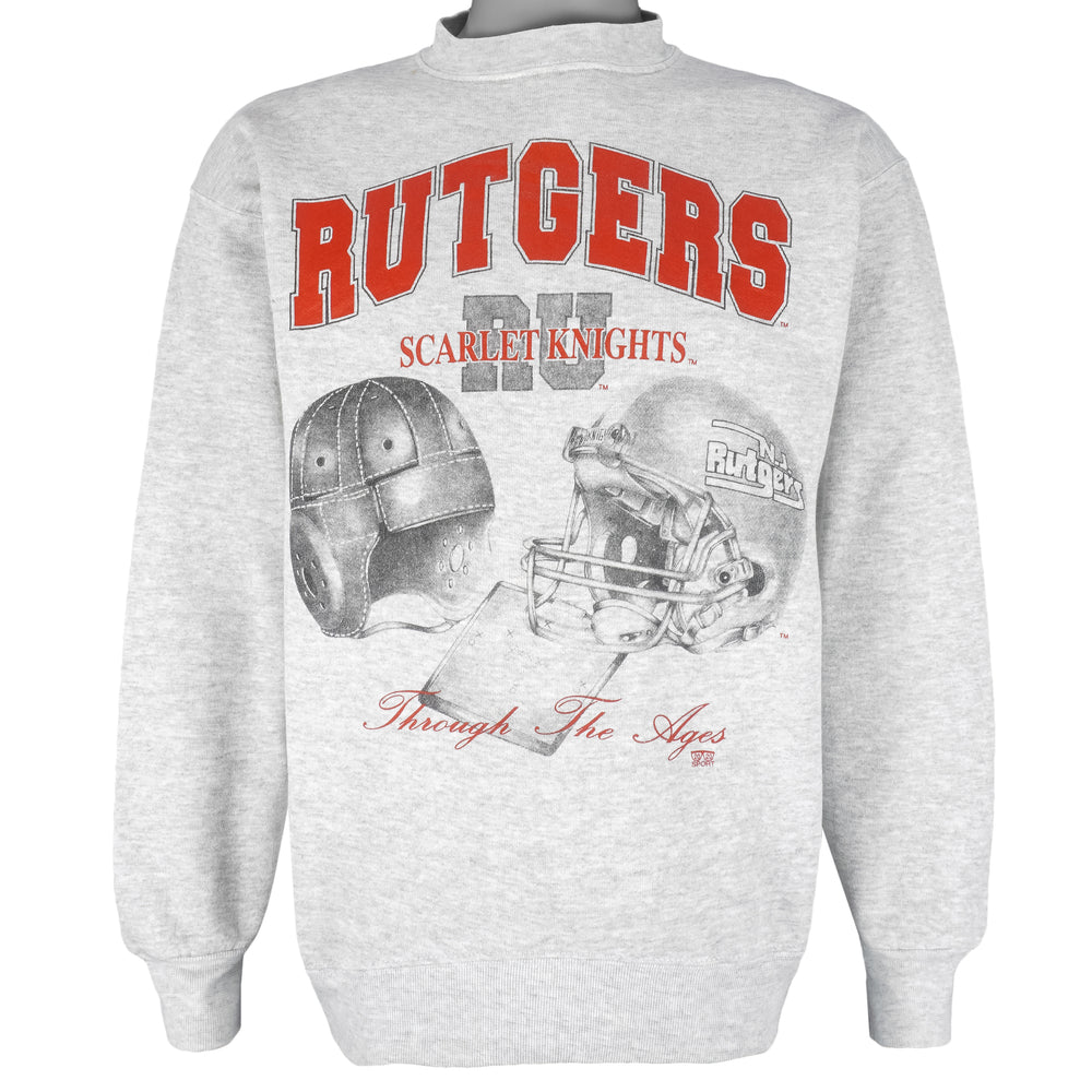 NCAA - Rutgers Scarlet Knights Helmet Crew Neck Sweatshirt 1990s Large Vintage Retro Basketball