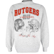 NCAA - Rutgers Scarlet Knights Helmet Crew Neck Sweatshirt 1990s Large Vintage Retro Basketball